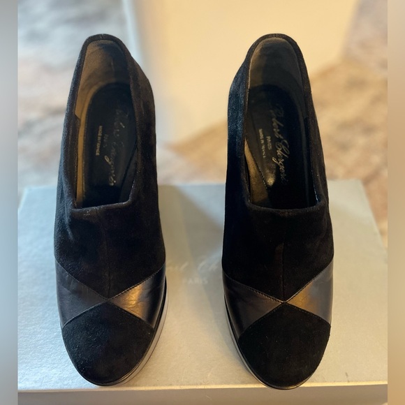 Robert Clergerie black platform Wedge w/suede - Picture 7 of 7